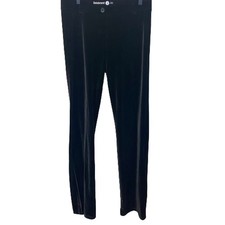 Betabrand Velvet Yoga Dress Pants Straight Leg Black Pull On Pant Sz L