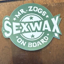Mr. Zogs Sex Wax Sticker 4" Green/White Surf Original Surf