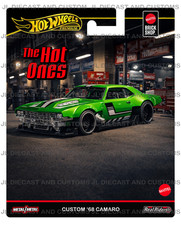 Hot Wheels Brick Shop Exclusive Custom 68 Camaro Premium Custom Card NO CAR