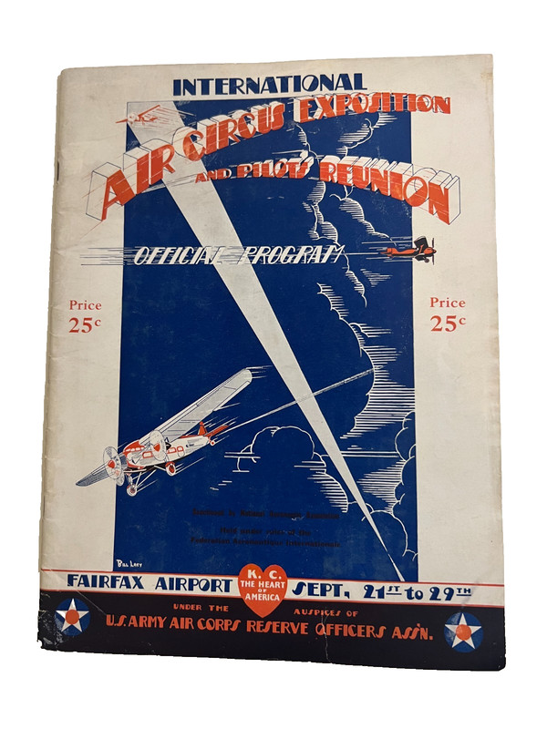 1929 FAIRFAX AIRPORT KANSAS CITY AIR CIRCUS EXPOSITION OFFICIAL PROGRAM - #1055