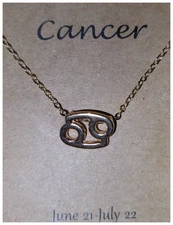 Ladies Gold Zodiac Necklace -Horoscope Birth Sign Chain – Astrology Gift, New