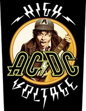 AC/DC Back Patch Angus High Voltage Band Logo Official Black Woven 36 cm x 29 cm