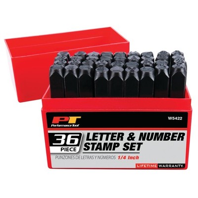 Performance Tool W5422 36-Piece Steel 1/4'' Letter/Number Stamp 