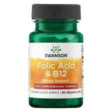 Swanson folic acid and vitamin b-12 30 Veggie Capsules