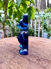 Excellent and Vintage Bergdala Glasbruk Sweden Crystal Blue Glass Bear — photo 2