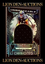 GEORGE PICKENS 2022 OBSIDIAN UNBREAKABLE ROOKIE PATCH JERSEY MATCH STAMP# 14/125