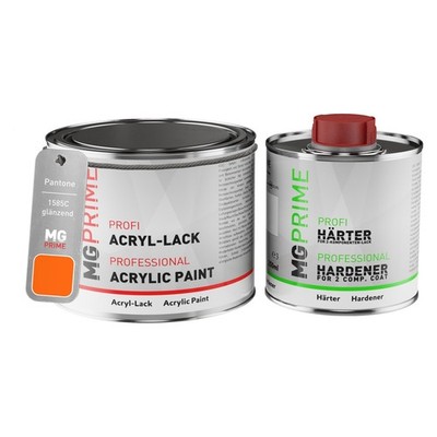 Pantone 1585C Orange Acryl Lack glänzend 0,75 Liter 750 ml Dose inkl. Härter