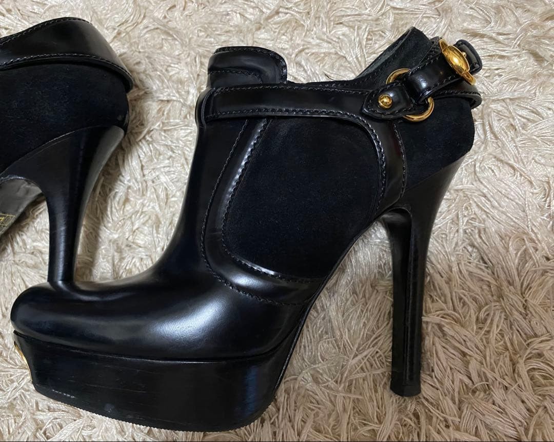 GUCCI Bootie Boots Shoes EU 35.5 US 5.5 Leather Black Authentic thumbnail 16