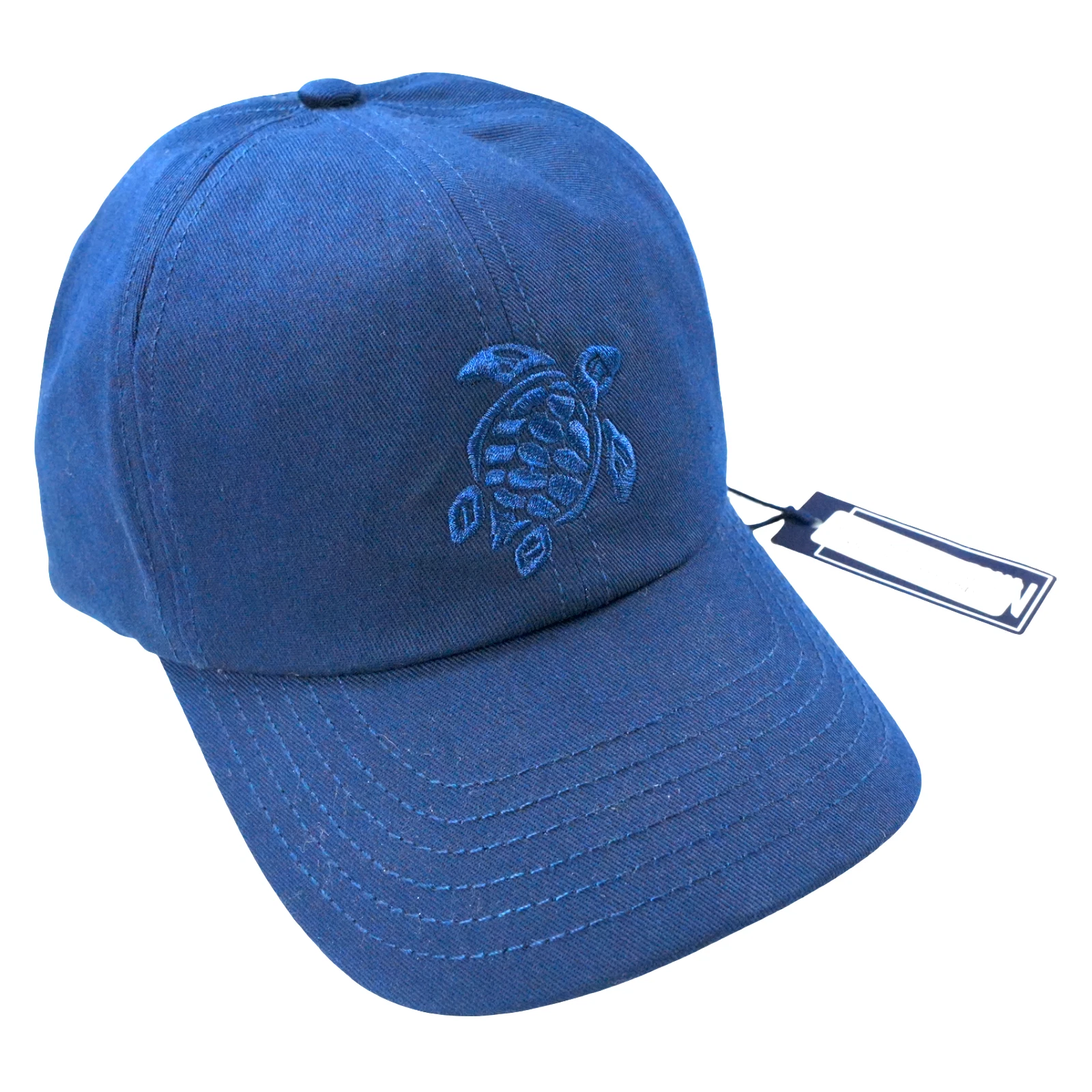 Vilebrequin Hat Cap Navy Mens Blue Turtle Logo Embroidered Strap Back Resort Sun