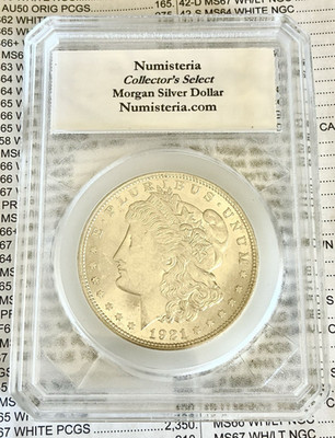 1921 Morgan Silver Dollar BU US 90% Silver Coin $1 Numisteria Collector's Select
