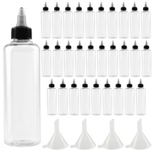 30 PCS 8 oz Plastic Squeeze Bottles, Round Dispensing Bottles with Twist Top ...