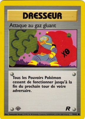 POKEMON DRESSEUR ATTAQUE AU GAZ GLUANT FRENCH CARD 78/82