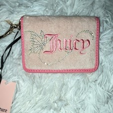 Juicy Couture Pink ID/Document Holder Key Chain Wallet with Butterfly Charm