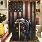 2D Flat, Tin Metal Signs Home Décor This Is Vintage American Flag Metal Wall Art