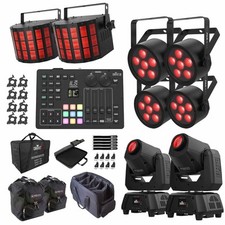Chauvet DJ SLIMPARH6ILS ILS Wash Lights 4 Pack w Mini Effect Lights ILS Com...