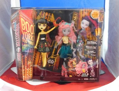 2015 Monster High BOO YORK - CITY GHOULS ElleE, LunaM, MouscedesK CMJ90 NIB