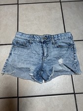 Art  Class Girl Jean Shorts Size XL 14 Light Wash Blue Denim Adjustable Waist