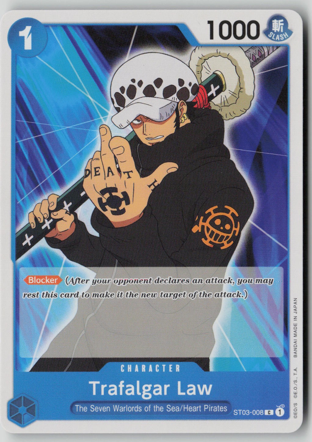 Trafalgar Law ST03-008 One Piece Starter Deck 3 The Seven Warlords of The Sea NM