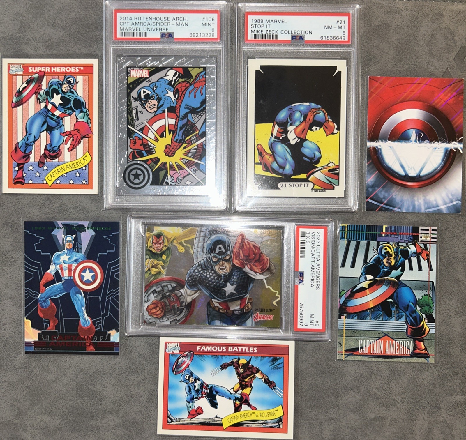 Marvel Captain America PSA 8-9 Mint card Marvel bonus Marvel trading cards
