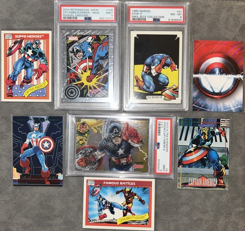 Marvel Captain America PSA 8-9 Mint card Marvel bonus Marvel trading cards