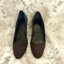 Vintage Ferragamo Chocolate Wedge Heel Pumps Size 37