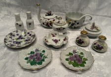 Assorted Violet Porcelain Fine China Pieces From The 1950s Era