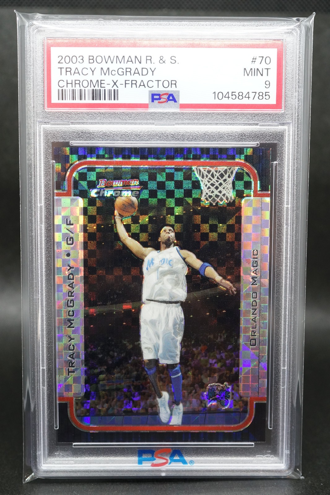2003 NBA Bowman Chrome Xfractor 38/150 Tracy McGrady #70  PSA 9 - VERY RARE