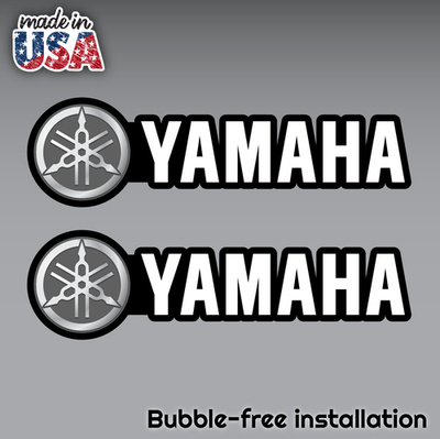 #ad 2X YAMAHA Black DECAL STICKER USA MADE TRUCK VEHICLE FISHING BOATS MOTOR CAR $63.19