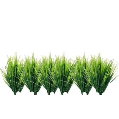 12 Stück Kunstgras Bündel Outdoor wetterfest künstliche Pflanzen Garten Balkon - Bild 1 von 4