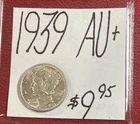 1939 Mercury Silver Dime (AU+) About Uncirculated+ Condition! ENN Coins