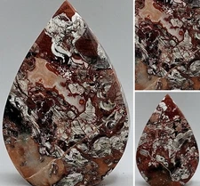 Money Agate Polished Teardrop Freeform 3.5” Display Stone 168g Prosperity Gem