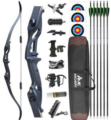 56'' Bogenschießen Jagdbogen 30-50lbs Recurvebogen Takedown Bogen Jagd Schießen