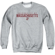 Massachusetts Adult Crewneck Sweatshirt Stacked, Athletic Heather, S-3XL
