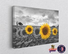 Sunflowers Flower Plants Flowers Canvas D cor Art Print Room Wall Art