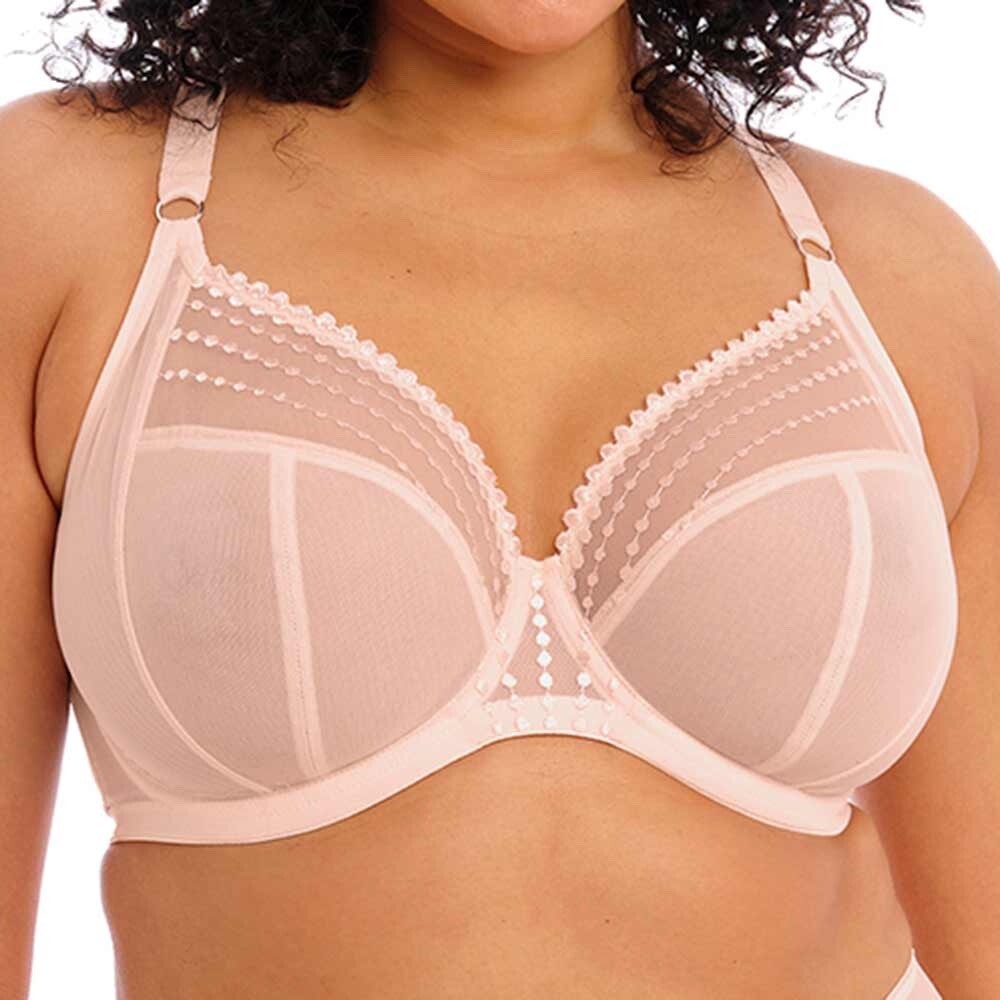 Elomi Matilda Bra Pearl Blush Pink Size 44E Plunge Side Support Racer Back 8900