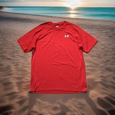 UNDER ARMOUR HEATGEAR COMPRESSION SHORT SLEEVE SHIRT TRUE-RED MENS SIZE MEDIUM