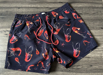 Paul Smith Shrimp Aufdruck Badehose Größe M 76.2cm-81.3cm Bnwot