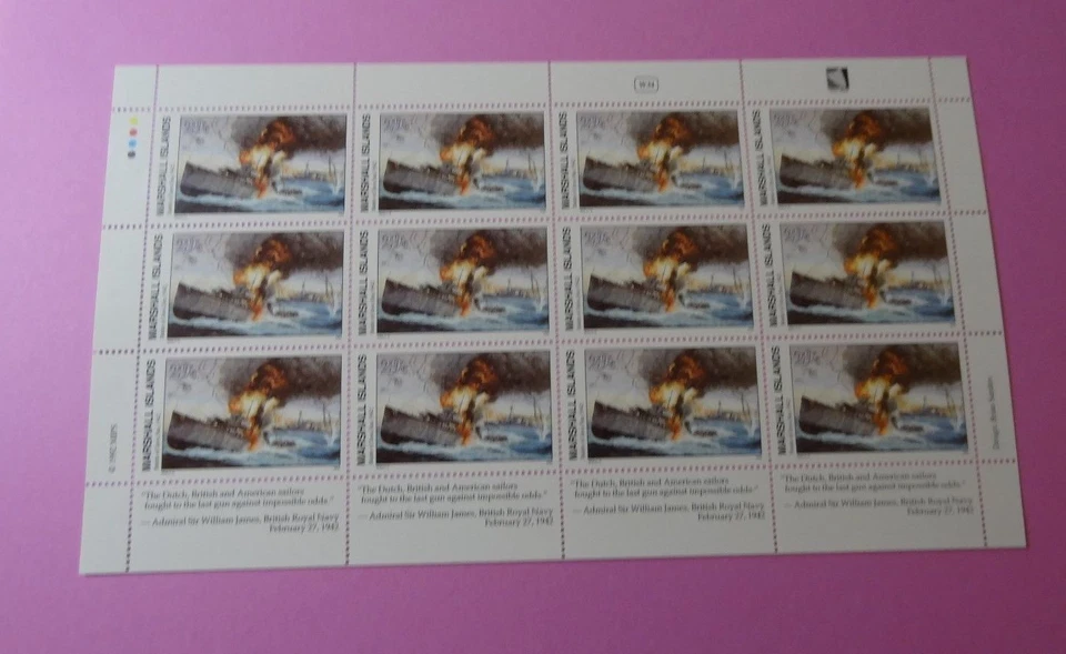 MH Marshall Islands * SC300 WWII * Battle of Java Sea * MNH * Sheet 12 * W34 - Image 2 of 2