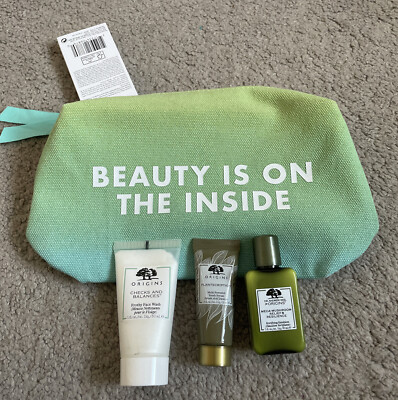 Origins skincare gift bag SET Plantscription Serum CLEANSER Mega-Mushroom lotion