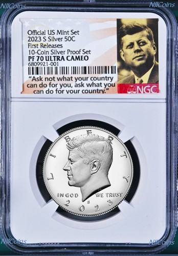 2023 US Mint 5 Coin Silver Proof SET Dime Cent Nickel $1 50c NGC PF70 FR - Picture 6 of 6