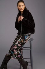 Anthropologie Maeve Faux Fur Jacket As Seen On Nwt $168 M Medium