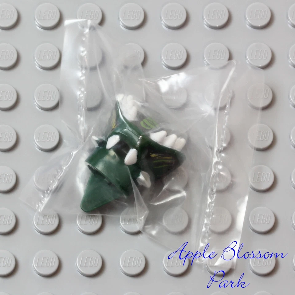 NUEVO Lego Ninjago Verde Oscuro CABEZA DE SERPIENTE ÁCIDO Figura de Serpiente Minifigura Cabeza 9450 Foto 2 de 3