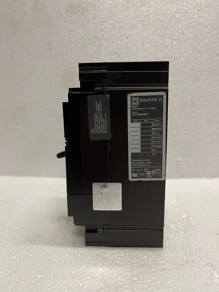 Square D PowerPact Circuit Breaker HJL36050M72 600 Volt 50 Amp 3P (New Takeout) - Image 2 of 4