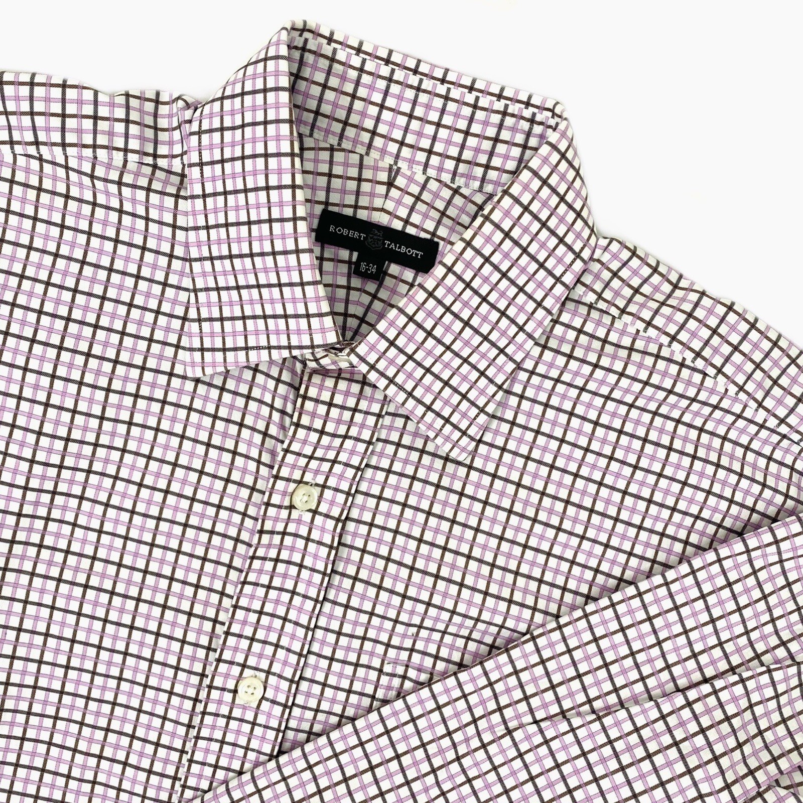 Robert Talbott Pink And White Grid Pattern Shirt … - image 2