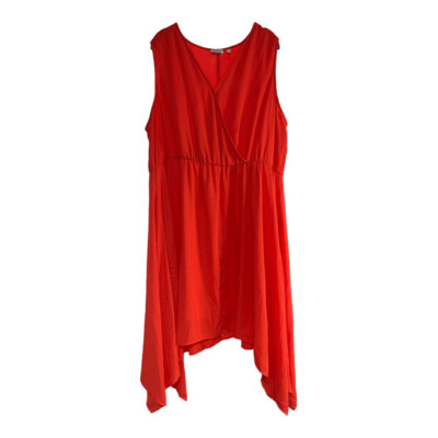 C Est Nous by Shoshanna Size 3X Coral Chiffon Shark Bite Hem Dress