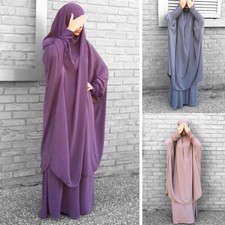 Ramadan Muslim Women Khimar Hijab Skirt Kaftan Dress Islamic Clothing Arab Robe