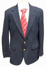 VINTAGE Chaps Ralph Lauren 2 Button Navy Blazer Sport Coat Estimated US Sz 42 R