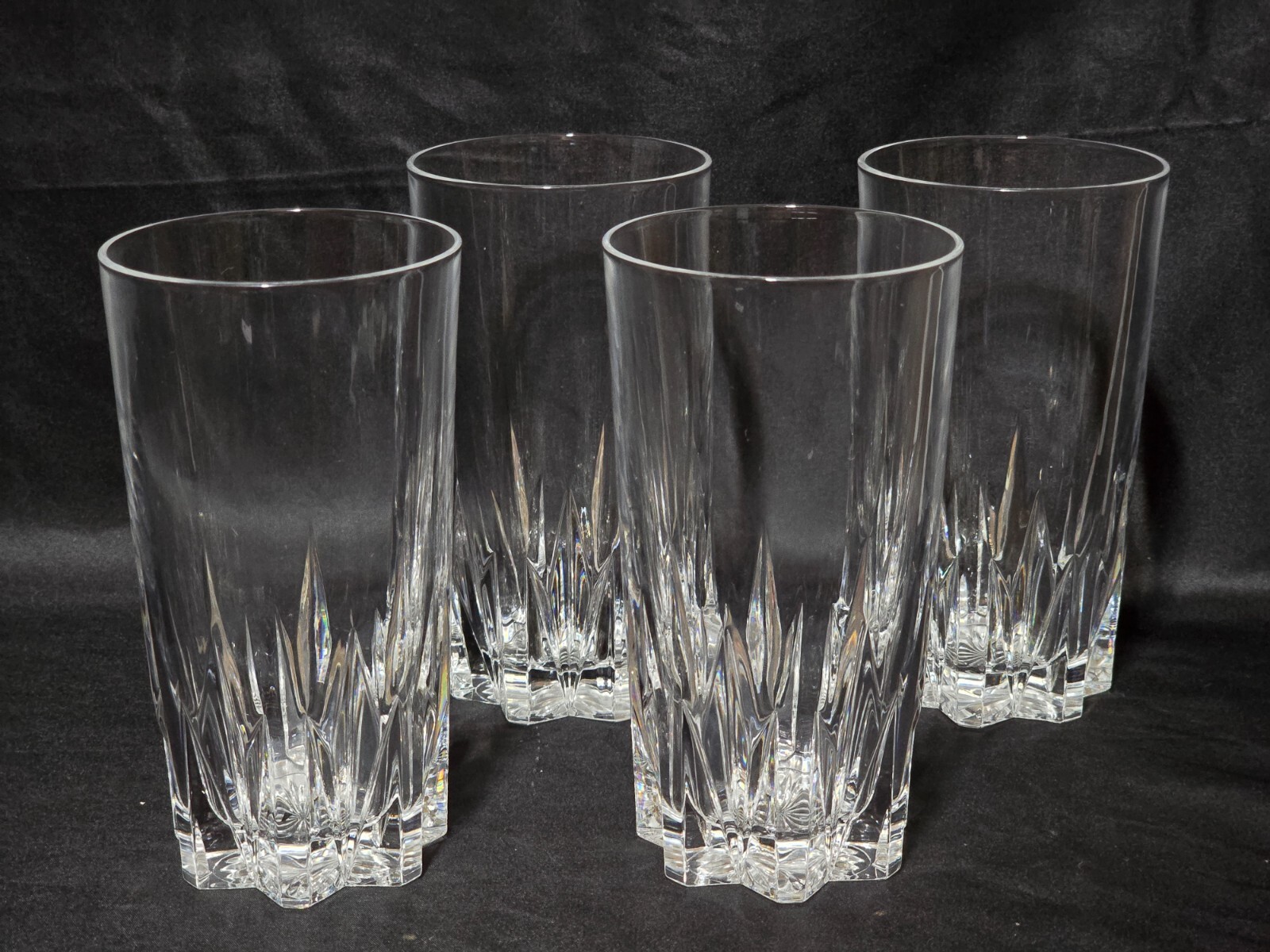 Vintage ROYAL CRYSTAL ROCK 6" Iced Tea Beverage Glass GALA Pattern - Set Of 4