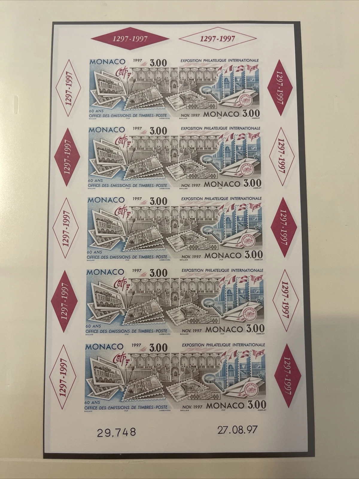 Timbres Monaco Neuf Lindner No.2208  1997 Page 201