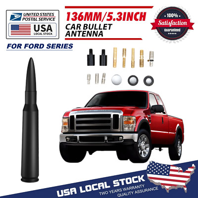 Black 50 Cal OEM QUALITY Aluminum Bullet Antenna For 2009-2023 Ford F-150
